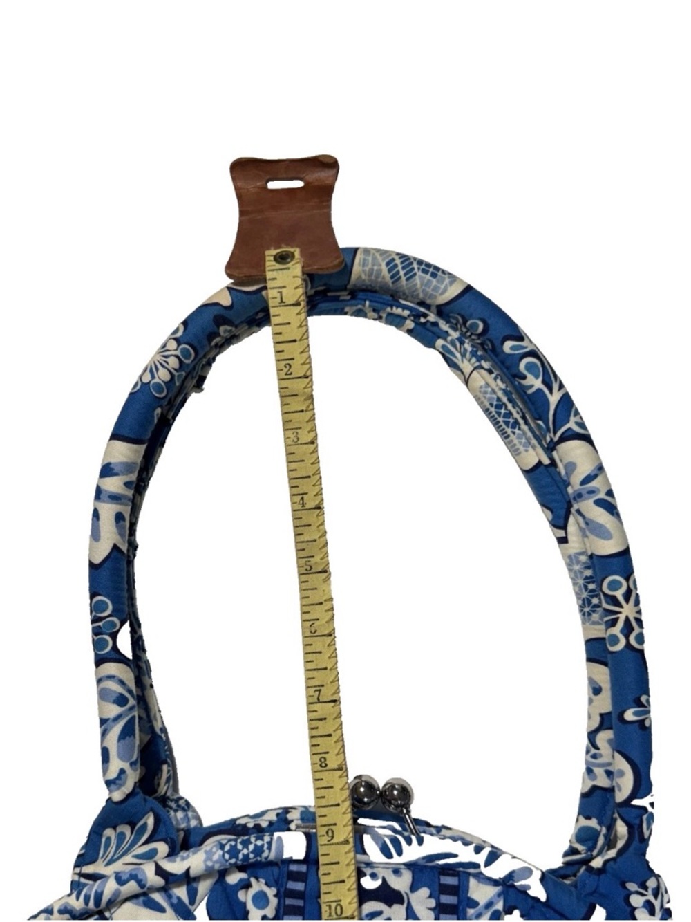 Vera Bradley Eloise Kiss Lock Shoulder Bag Blue Lagoon 13.5”Wx10.0”Hx6.0”D - Picture 11 of 13